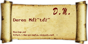 Deres Máté névjegykártya